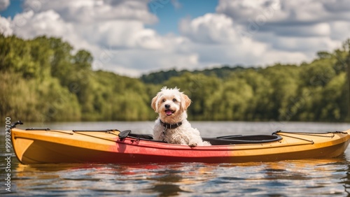 dog travel, kayak