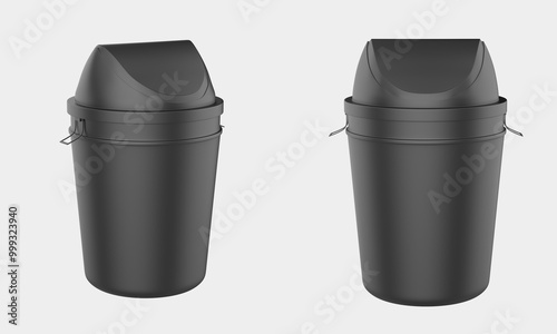 Wallpaper Mural Trash bin, Recycled bins for trash or garbage open and closed isolated on a white background.3d illustration Torontodigital.ca