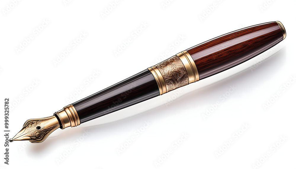 Elegant Fountain Pen on white background Elegant Fountain Pen on white background
