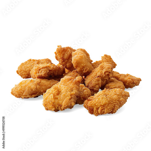 Stack of Crispy Fried Chicken Tenders on a transparent background