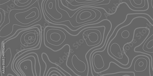 The stylized height of the topographic contour in lines and contours. The concept of a conditional geography scheme and the terrain path. Vector illustration.