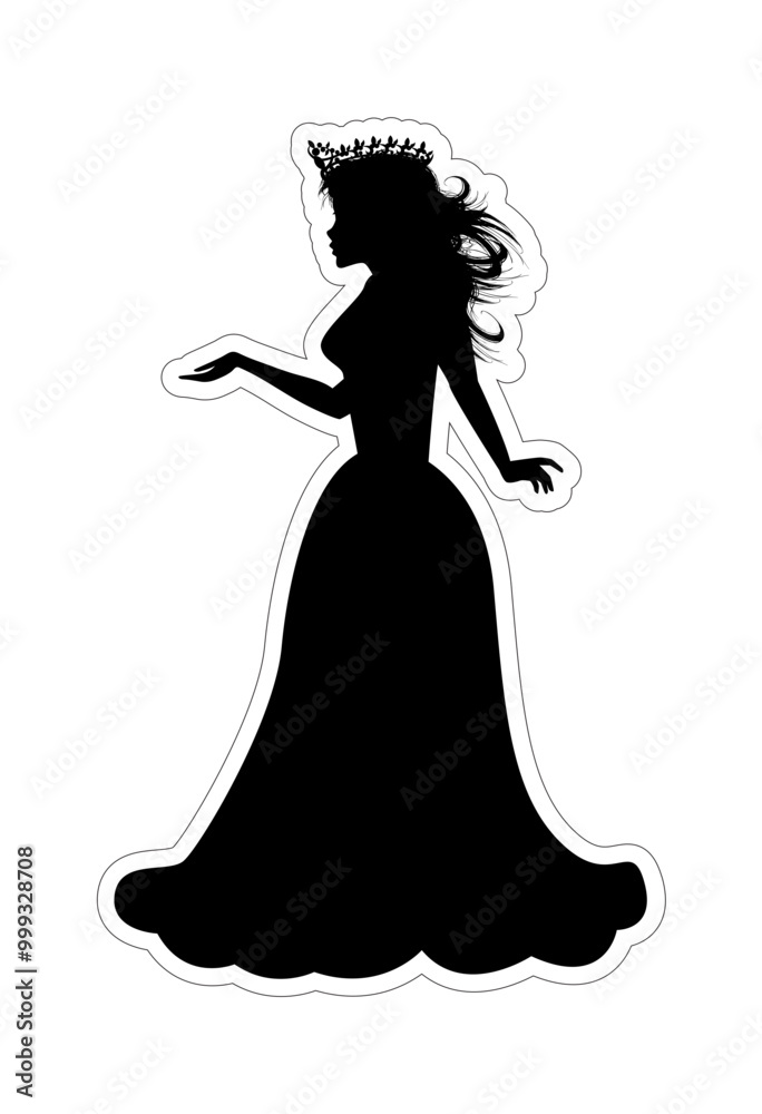 Fototapeta premium Cute Princess Silhouette