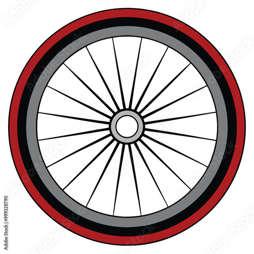 Bicycle wheel equipment isolated on white background.