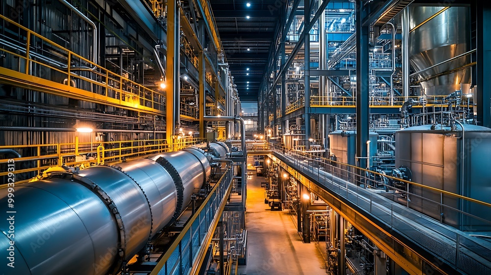 An overview of lighting systems in an industrial plant, emphasizing safety lighting, emergency exits, and energy-efficient LED solutions. An overview of lighting systems in an industrial plant, emphasizing safety lighting, emergency exits, and energy-efficient LED solutions.