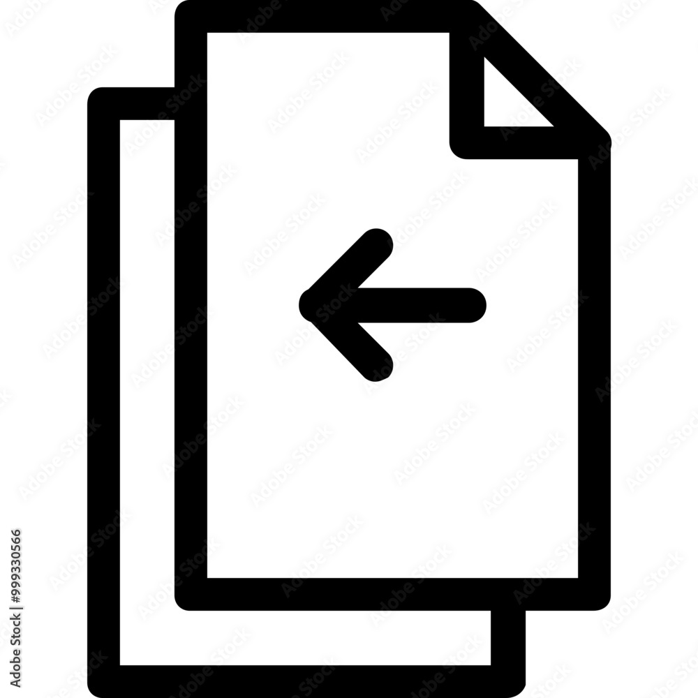 Previous Files Icon Outline Style. Simple Documents Symbol Vector Illustration. Previous Files Icon Outline Style. Simple Documents Symbol Vector Illustration.