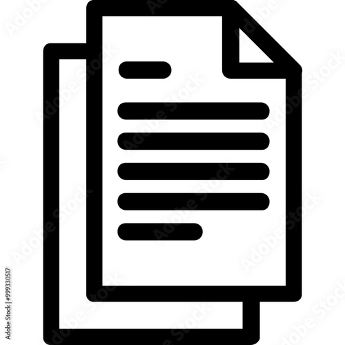 Text Files Icon Outline Style. Simple Documents Symbol Vector Illustration.