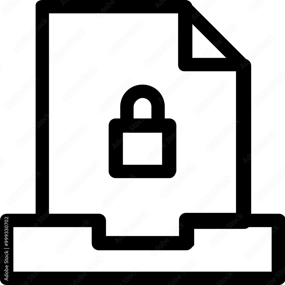 Lock Inbox Icon Outline Style. Simple Mailbox Symbol Vector Illustration. Lock Inbox Icon Outline Style. Simple Mailbox Symbol Vector Illustration.