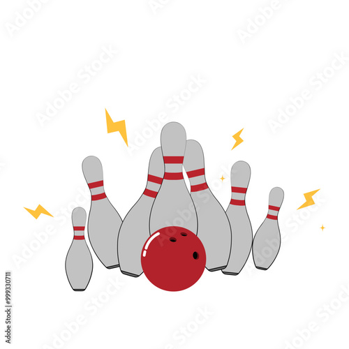 Bowling Strike Score Vector Illustration
