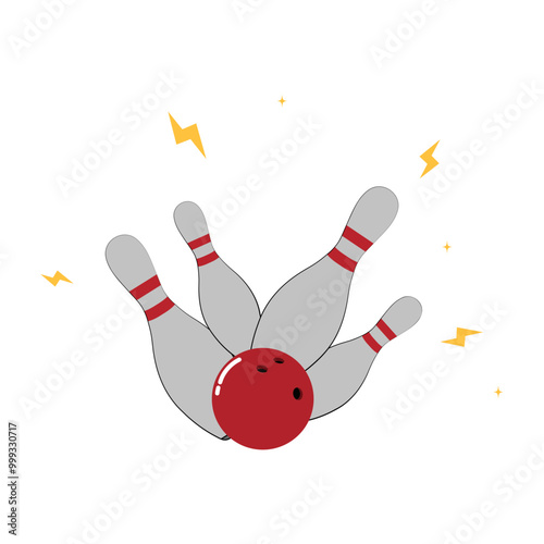 Bowling Strike Score Vector Illustration
