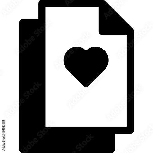 Documents Love Simple Solid Icon