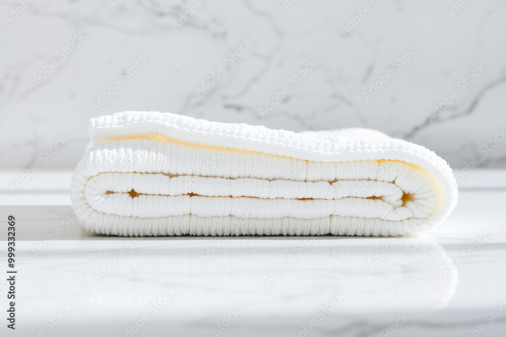 White Towel on Marble Surface.generative AI White Towel on Marble Surface.generative AI