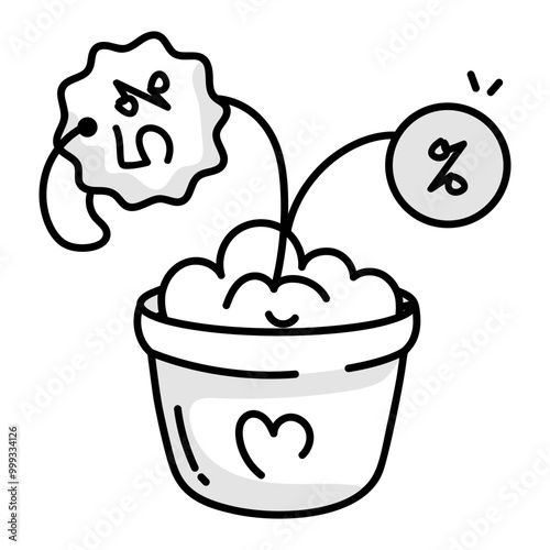 A sketchy icon of sales growth 


