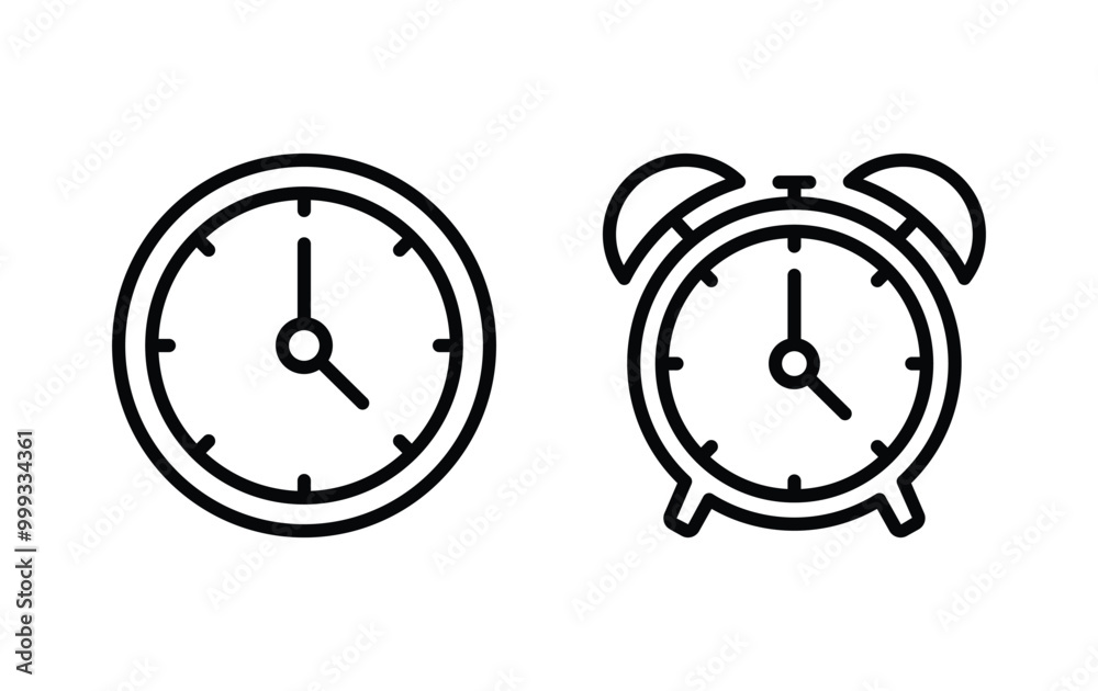 Alarm clock icon, clock icon vector Alarm clock icon, clock icon vector