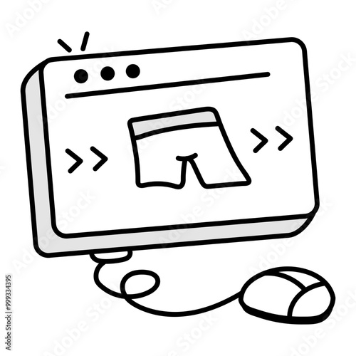 E commerce icon in drawing style 

