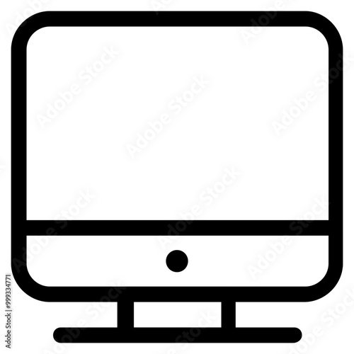 Monitor Icon Outline Style. Simple Finance Vector Illustration.