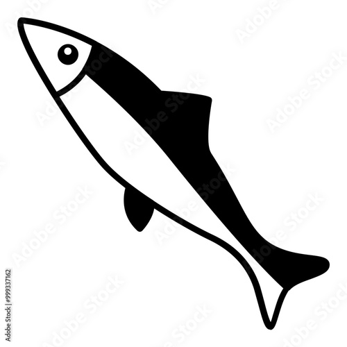 Sardine Icon. Simple Fish Symbol Vector Illustration.