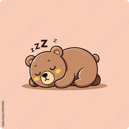 cute sleeping bear, adorable bear cartoon, peaceful bear illustration kawaii sleeping bear, baby bear illustration, sleepy bear artwork, hibernating bear drawing, cozy bear cartoon, cute sleeping