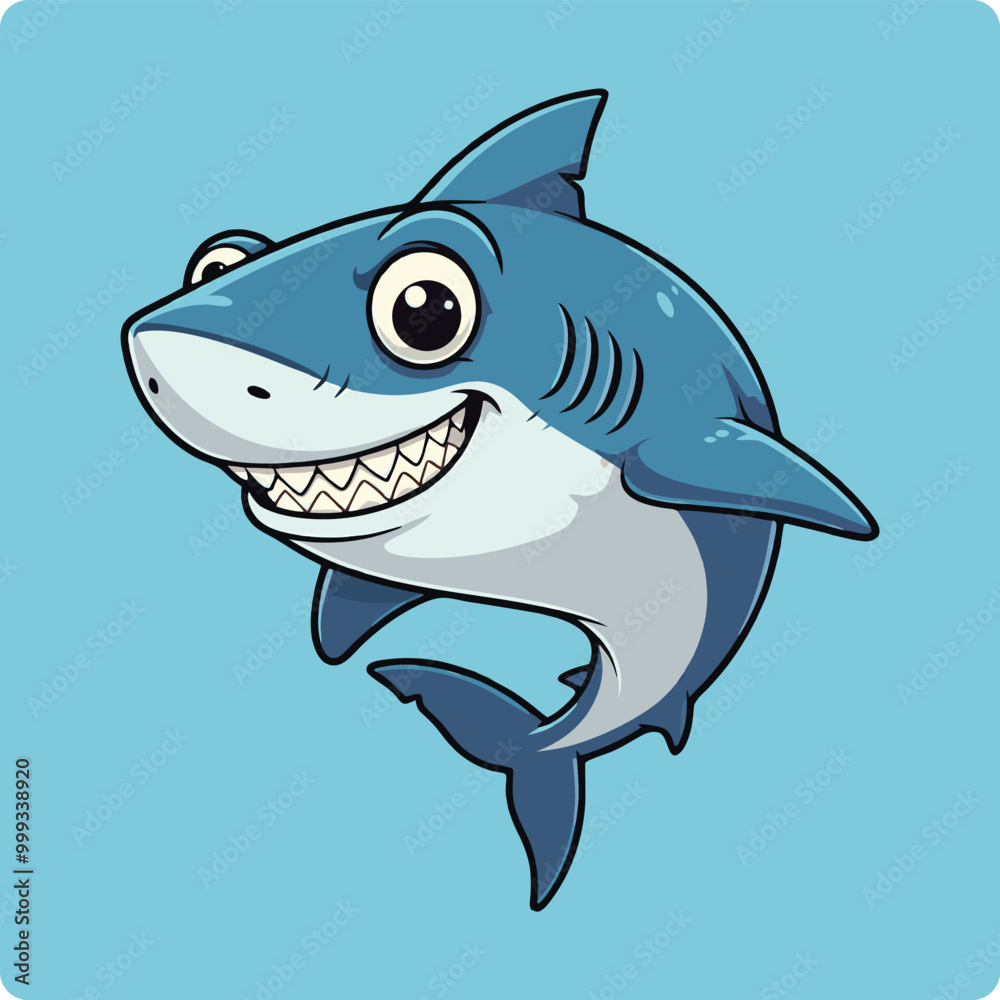 Obraz premium kids shark cartoon, cartoon shark, cute shark illustration, smiling shark drawing, shark vector art, shark mascot, shark clipart, cartoon sea animal, happy shark image, animated shark, ocean cartoon