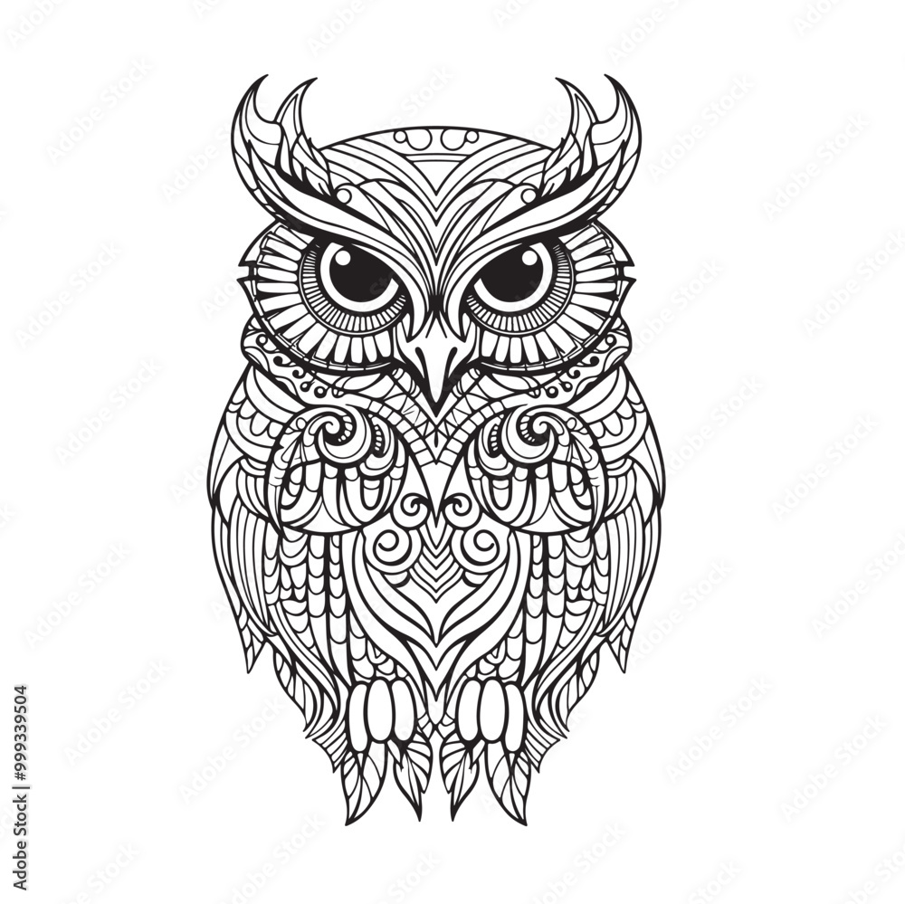 Fototapeta premium Vector seamless black and white pattern with birds.