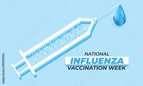 National influenza vaccination week. background, banner, card, poster, template. Vector illustration.
