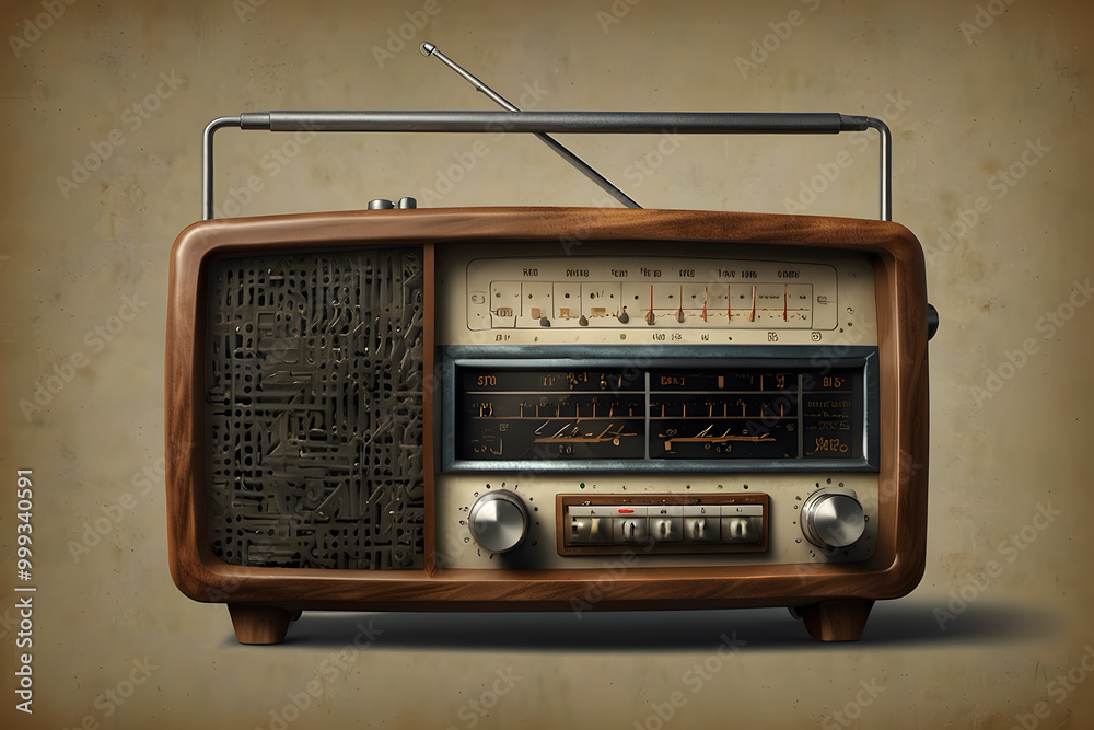 Fototapeta premium vintage-style retro radio from the 1960s