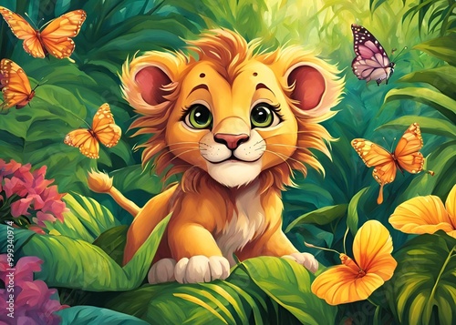 Cute baby lion anime