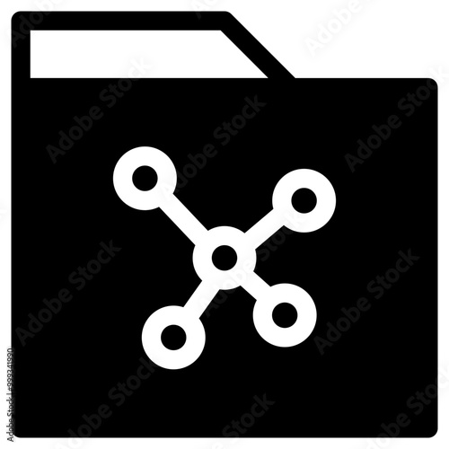 Folder Connection Simple Solid Icon