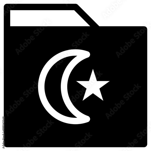 Folder Islamic Simple Solid Icon
