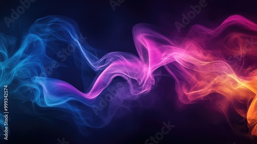 Obraz na płótnie Abstract mysterious background with dark swirling fog, glowing neon lines, and soft misty patterns, creating a sense of eerie intrigue w salonie