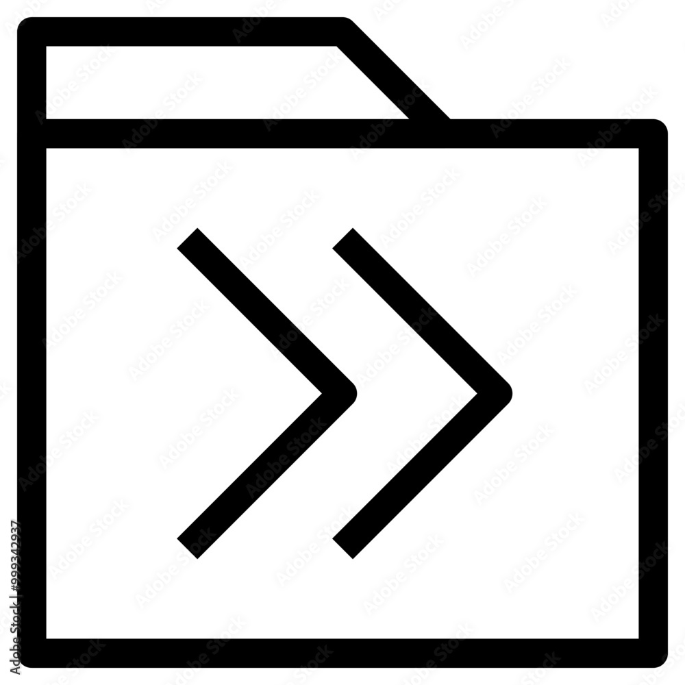 Forward Folder Icon Outline Style. Simple Organize Symbol Vector Illustration. Forward Folder Icon Outline Style. Simple Organize Symbol Vector Illustration.