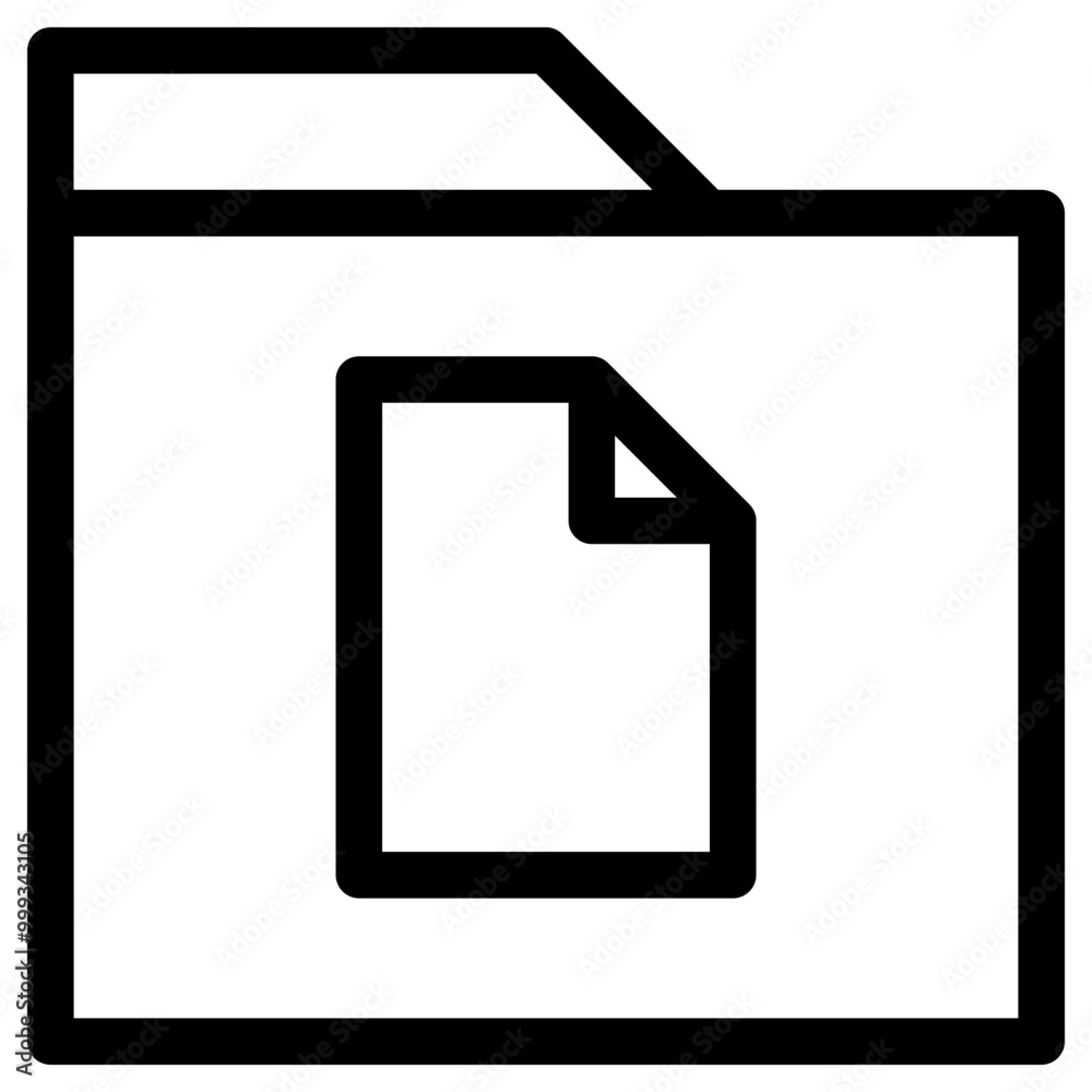File Folder Icon Outline Style. Simple Organize Symbol Vector Illustration. File Folder Icon Outline Style. Simple Organize Symbol Vector Illustration.