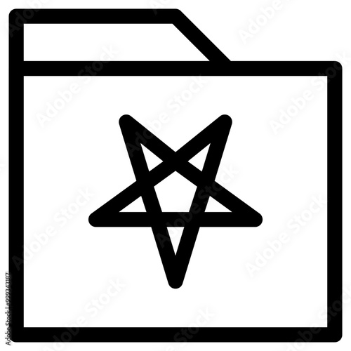 Satanic Folder Icon Outline Style. Simple Organize Symbol Vector Illustration.