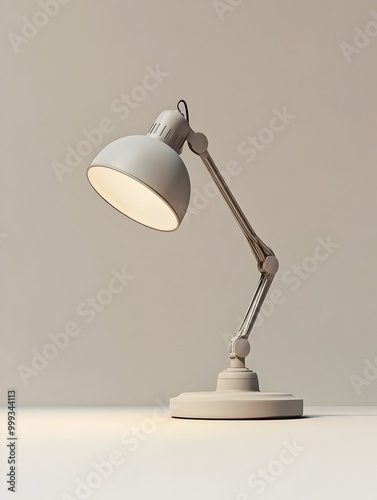 Minimalist Desk Lamp with Circular Base and Soft Ambient Lighting