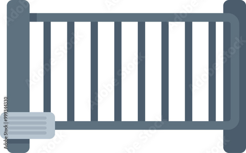 Illustration of an automatic pedestrian access control gate system with turnstile, as found in subways, stadiums and theme parks