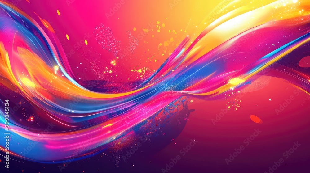Stunning abstract background with flowing neon patterns, bold color splashes, and dynamic curves, symbolizing liveliness and joy Stunning abstract background with flowing neon patterns, bold color splashes, and dynamic curves, symbolizing liveliness and joy