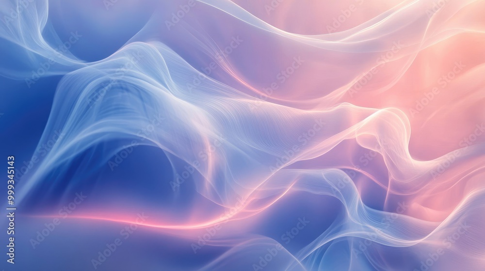 Stunning abstract background with flowing, smooth curves in soft blue and pink hues, creating a serene and relaxing atmosphere Stunning abstract background with flowing, smooth curves in soft blue and pink hues, creating a serene and relaxing atmosphere