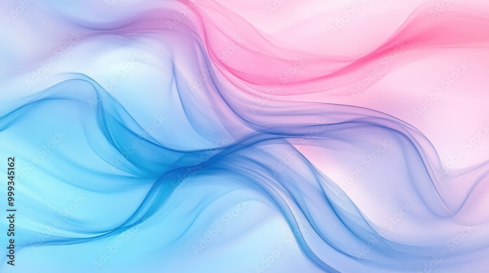 Stunning abstract background with flowing, smooth curves in soft blue and pink hues, creating a serene and relaxing atmosphere Stunning abstract background with flowing, smooth curves in soft blue and pink hues, creating a serene and relaxing atmosphere