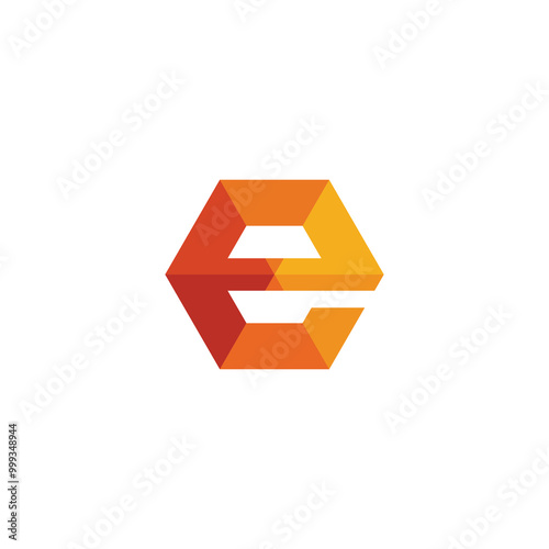 Letter E Hexagon logo design vector template