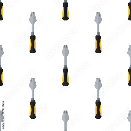 Cartoon screwdriver seamless pattern, Vector.