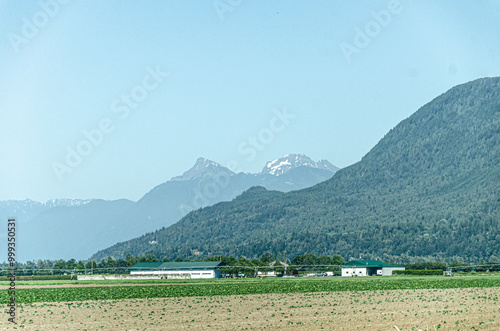 Spectacular view of Fraser Valley countryside around Chilliwack, BC, Canada photo