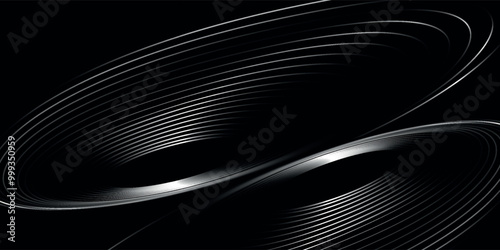 Circular spiral sound wave rhythm from lines.vector
