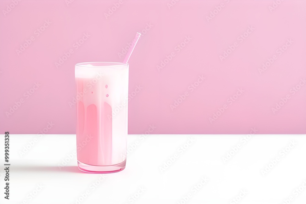 Pink Milk Soda Bottle Isolated on White Background Pink Milk Soda Bottle Isolated on White Background