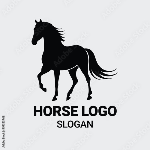 simple horse logo. horse animal flat icon. horse vector illustration