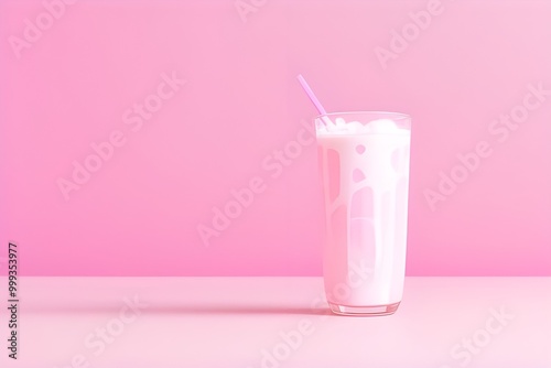 Wallpaper Mural Pink Milk Soda isolated on white background Torontodigital.ca