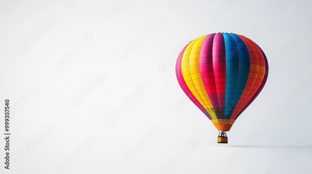 Obraz premium Vibrant Hot Air Balloon Soaring Through Serene Sky