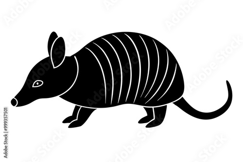 Armadillo vector, Black silhouette of a Armadillo, Armadillo icon
