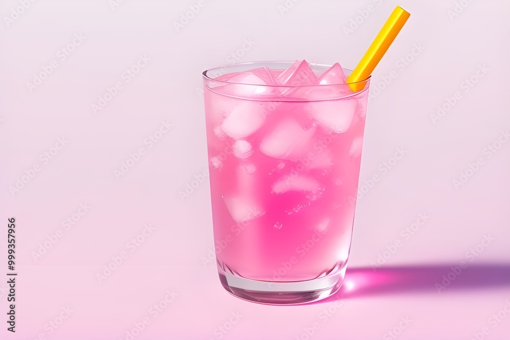 Vibrant Pink Soda Bottle Isolated on White Background Vibrant Pink Soda Bottle Isolated on White Background