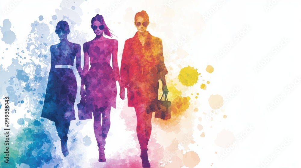Colorful Abstract Figures in Stylish Fashion Concept Art Colorful Abstract Figures in Stylish Fashion Concept Art
