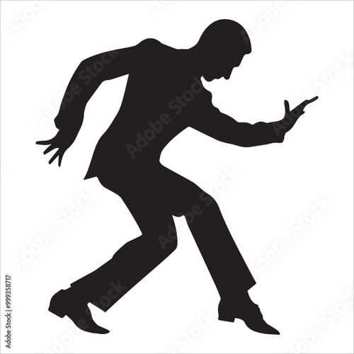 Cuban rumba dance vector illustration in black and white - Ballroom dance silhouette design
