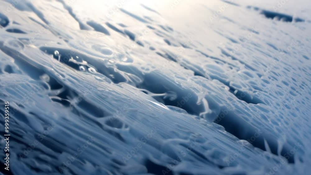 A mesmerizing view of frozen methane bubbles trapped under the clear, frozen surface of a lake, resembling delicate, translucent orbs suspended in ice.
A mesmerizing view of frozen methane bubbles trapped under the clear, frozen surface of a lake, resembling delicate, translucent orbs suspended in ice.
